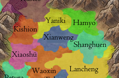 Carte de Xianweng peu de temps avant l'invasion chivalienne-map