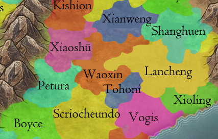 Carte de Waoxin peu de temps avant l'invasion chivalienne-map