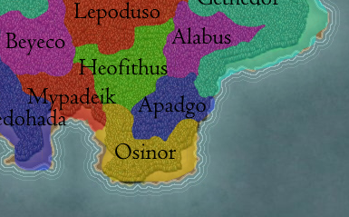 Carte d'Apadgo peu de temps avant l'invasion chivalienne-map